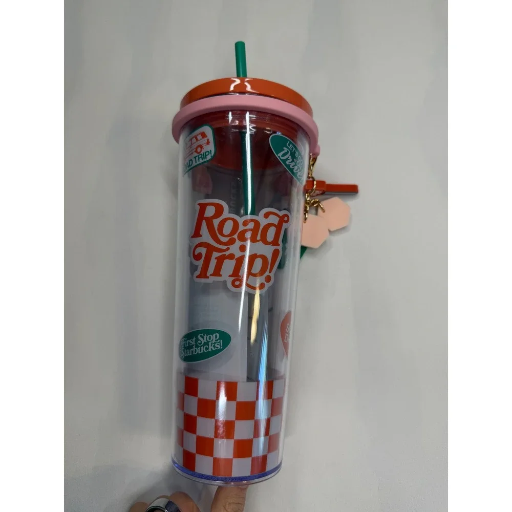 Starbucks Dandy Worldwide Road Trip Venti 24oz Cold Cup Tumbler with Charms NEW